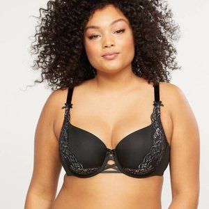 40F Size Seriously Sexy Boost Balconette Lane Bryant black lace cacique bra